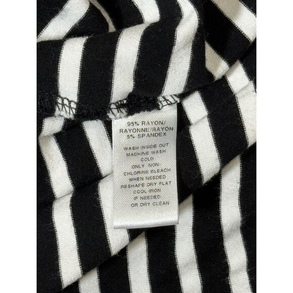 Loft Womens Size XS Striped Maxi Dress Black Yellow White Summer Beach Stretch - Picture 7 of 8